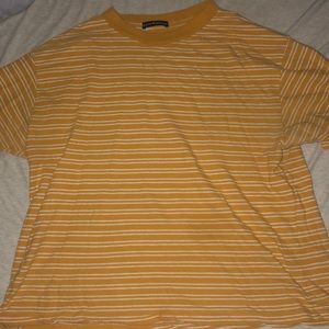 yellow and white brandy melville shirt
